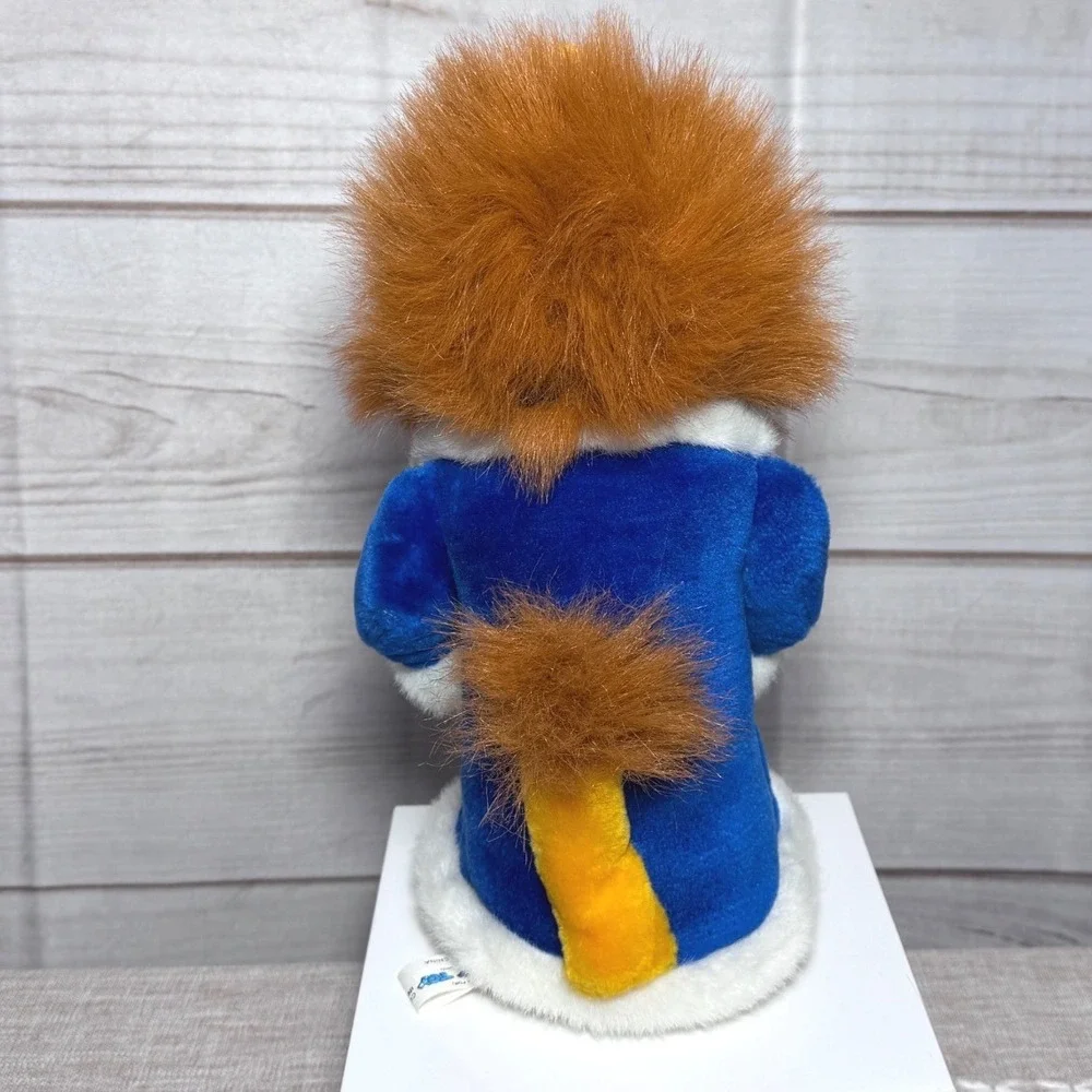 Vintage 1993 Liberty Toy King Lion Plush Royal Blue Robe Crown Stuffed Animal